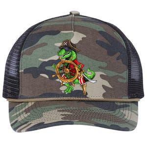 Dinosaur T Rex Pirate Hat Jolly Roger Halloween Skull Retro Rope Trucker Hat Cap