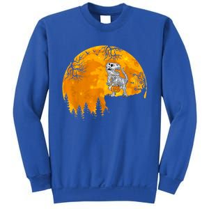 Dinosaur T Rex Skeleton Pumpkin With Moon Halloween Costume Great Gift Sweatshirt