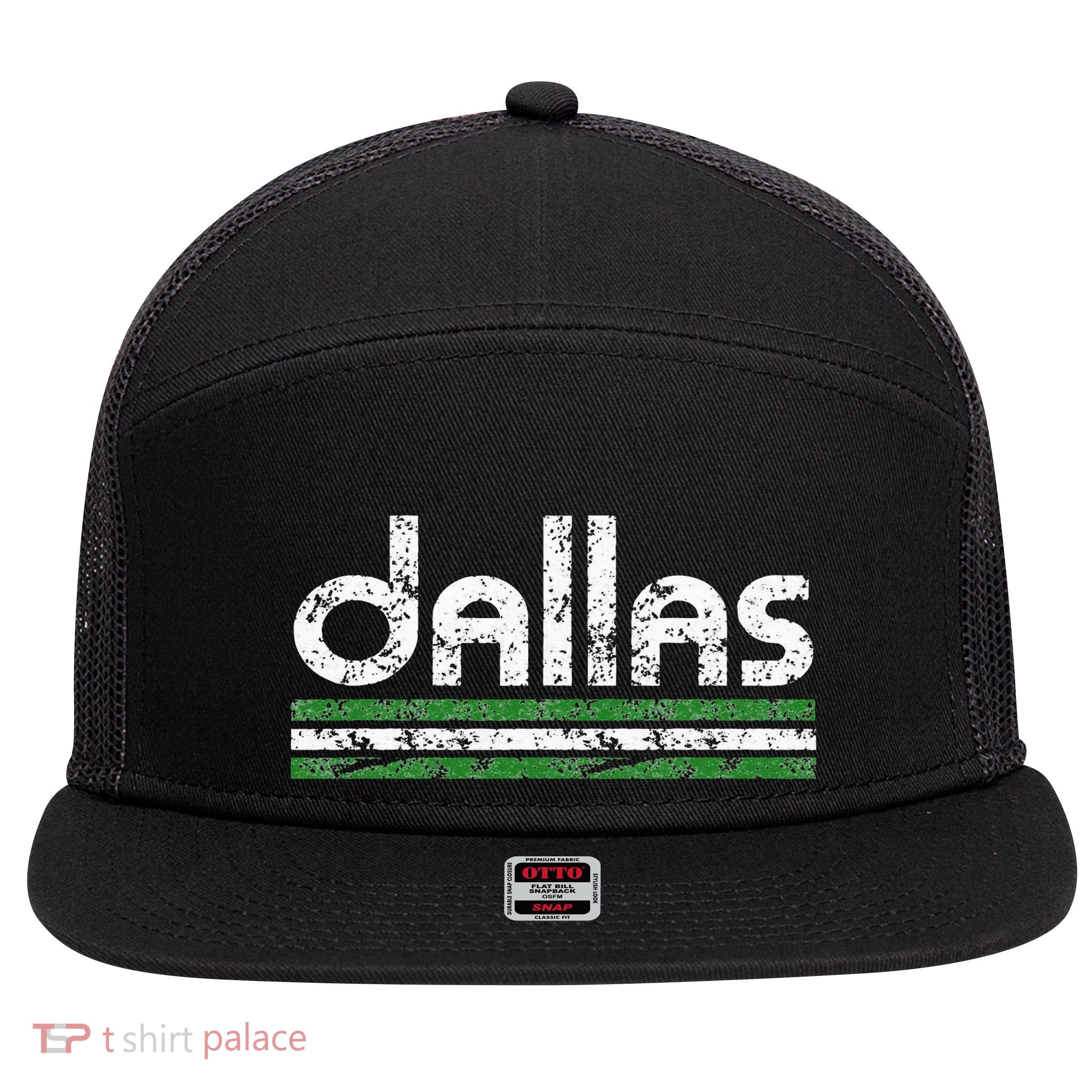 Dallas Texas Retro Weathered Throwback 7 Panel Mesh Trucker Snapback Hat