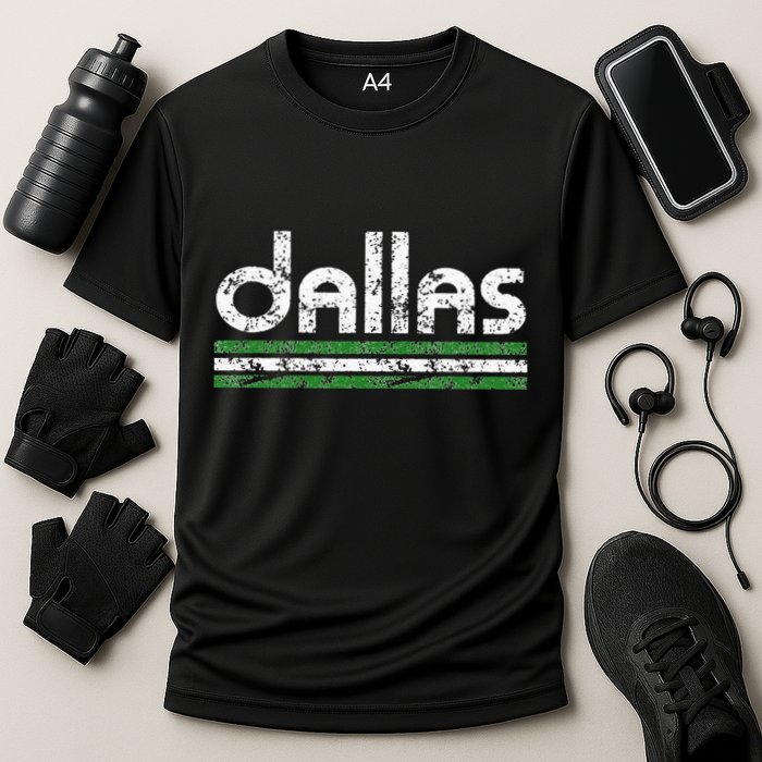 Dallas Texas Retro Weathered Throwback Cooling Performance Crew T-Shirt