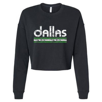 Dallas Texas Retro Weathered Throwback Cropped Pullover Crew