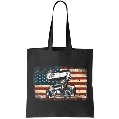 Dirt Track Racing Sprint Car Vintage Retro American Flag Bag