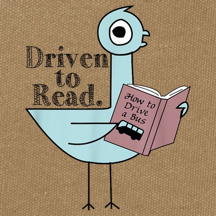 Driven To Read Pigeon Library Reading Books Readers Cotton Canvas Backpack