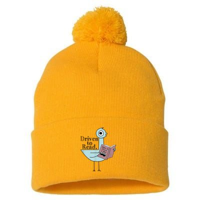 Driven To Read Pigeon Library Reading Books Readers Pom Pom 12in Knit Beanie