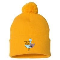 Driven To Read Pigeon Library Reading Books Readers Pom Pom 12in Knit Beanie