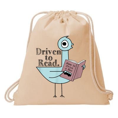 Driven To Read Pigeon Library Reading Books Readers Drawstring Bag