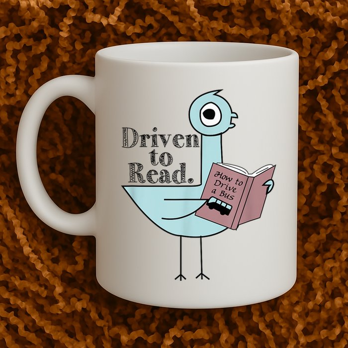 Driven To Read Pigeon Library Reading Books Readers Mug