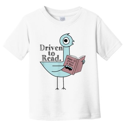 Driven To Read Pigeon Library Reading Books Readers Toddler T-Shirt