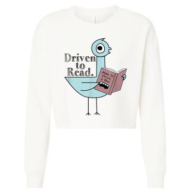Driven To Read Pigeon Library Reading Books Readers Cropped Pullover Crew