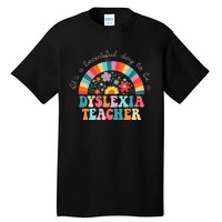 Dyslexia Teacher Retro Dyslexia SPED Therapist Rainbow Tall T-Shirt