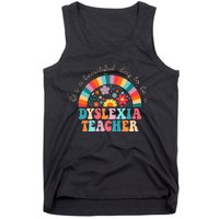 Dyslexia Teacher Retro Dyslexia SPED Therapist Rainbow Tank Top