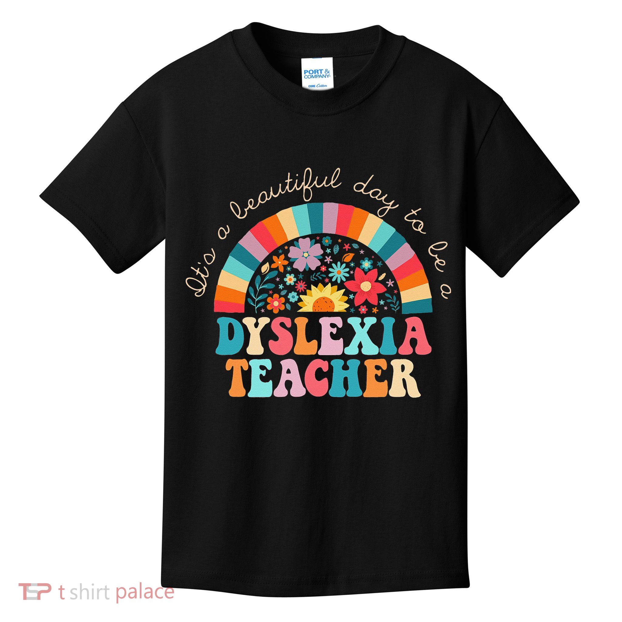 Dyslexia Teacher Retro Dyslexia SPED Therapist Rainbow Kids T-Shirt