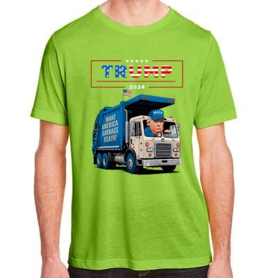 Donald Trump Rides In Garbage Truck Garbage For Trump Adult ChromaSoft Performance T-Shirt