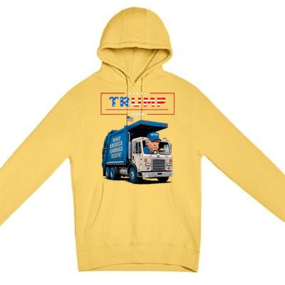 Donald Trump Rides In Garbage Truck Garbage For Trump Premium Pullover Hoodie