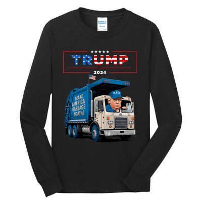 Donald Trump Rides In Garbage Truck Garbage For Trump Tall Long Sleeve T-Shirt