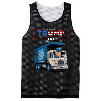 Donald Trump Rides In Garbage Truck Garbage For Trump Mesh Reversible Basketball Jersey Tank