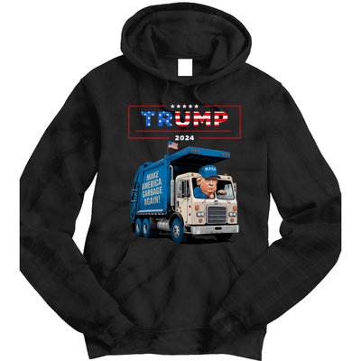 Donald Trump Rides In Garbage Truck Garbage For Trump Tie Dye Hoodie