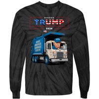 Donald Trump Rides In Garbage Truck Garbage For Trump Tie-Dye Long Sleeve Shirt