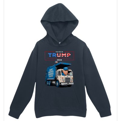 Donald Trump Rides In Garbage Truck Garbage For Trump Urban Pullover Hoodie