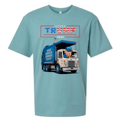 Donald Trump Rides In Garbage Truck Garbage For Trump Sueded Cloud Jersey T-Shirt