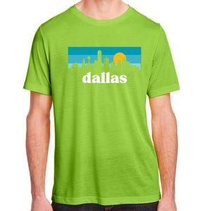 Dallas Texas Retro Sunset Skyline Adult ChromaSoft Performance T-Shirt