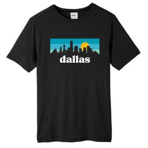 Dallas Texas Retro Sunset Skyline Tall Fusion ChromaSoft Performance T-Shirt