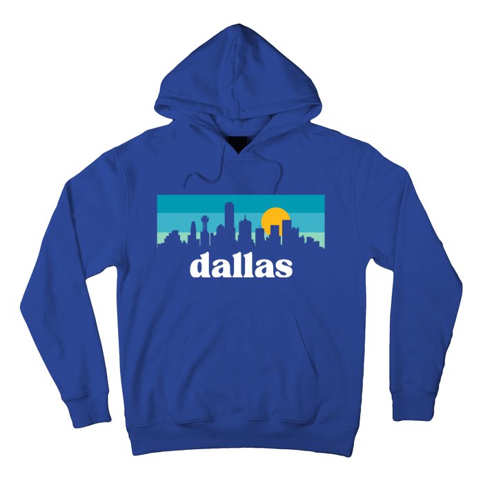 Dallas Texas Retro Sunset Skyline Hoodie