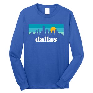 Dallas Texas Retro Sunset Skyline Long Sleeve Shirt