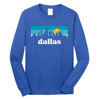 Dallas Texas Retro Sunset Skyline Long Sleeve Shirt