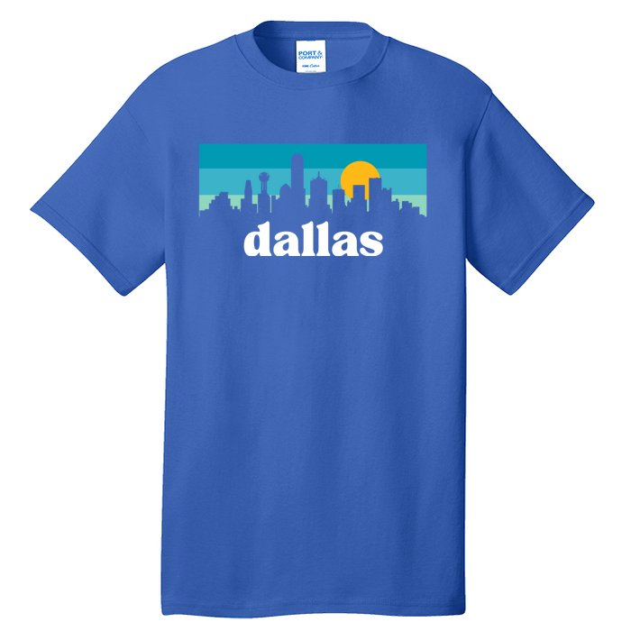 Dallas Texas Retro Sunset Skyline Tall T-Shirt