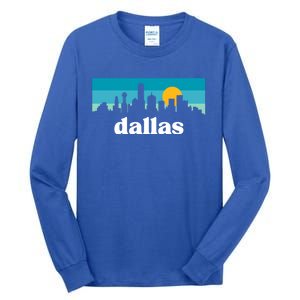 Dallas Texas Retro Sunset Skyline Tall Long Sleeve T-Shirt