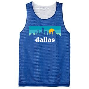 Dallas Texas Retro Sunset Skyline Mesh Reversible Basketball Jersey Tank