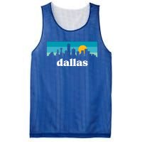 Dallas Texas Retro Sunset Skyline Mesh Reversible Basketball Jersey Tank