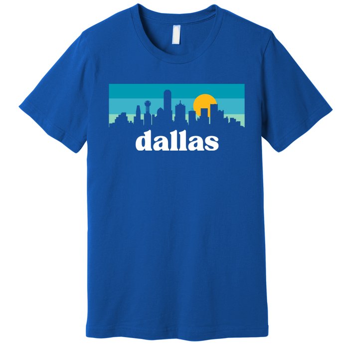 Dallas Texas Retro Sunset Skyline Premium T-Shirt