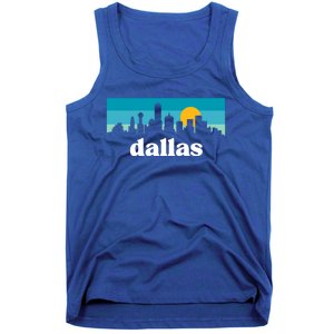 Dallas Texas Retro Sunset Skyline Tank Top