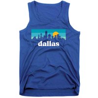 Dallas Texas Retro Sunset Skyline Tank Top