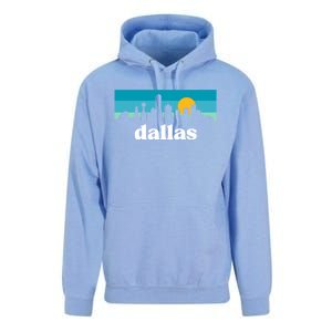 Dallas Texas Retro Sunset Skyline Unisex Surf Hoodie