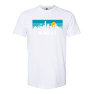 Dallas Texas Retro Sunset Skyline Softstyle CVC T-Shirt