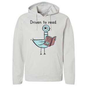 Driven To Read Pigeon Library Reading Books Readers Performance Fleece Hoodie