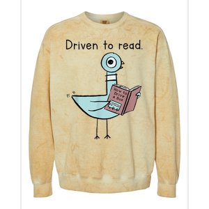 Driven To Read Pigeon Library Reading Books Readers Colorblast Crewneck Sweatshirt