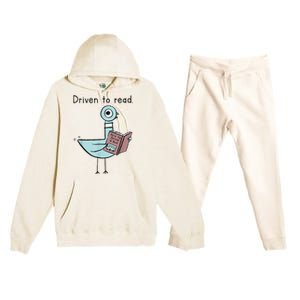 Driven To Read Pigeon Library Reading Books Readers Premium Hooded Sweatsuit Set