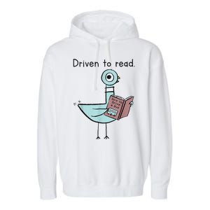 Driven To Read Pigeon Library Reading Books Readers Garment-Dyed Fleece Hoodie