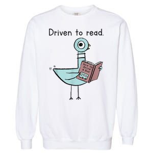 Driven To Read Pigeon Library Reading Books Readers Garment-Dyed Sweatshirt