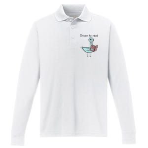 Driven To Read Pigeon Library Reading Books Readers Performance Long Sleeve Polo