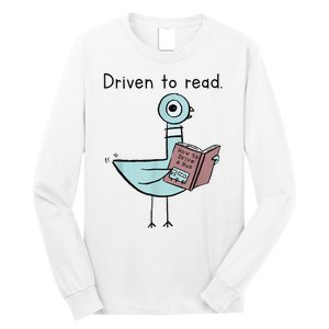 Driven To Read Pigeon Library Reading Books Readers Long Sleeve Shirt