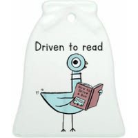 Driven To Read Pigeon Library Reading Books Readers Ceramic Bell Ornament