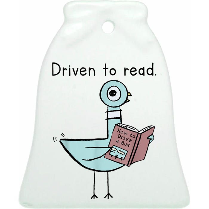 Driven To Read Pigeon Library Reading Books Readers Ceramic Bell Ornament