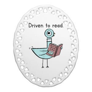 Driven To Read Pigeon Library Reading Books Readers Ceramic Oval Ornament