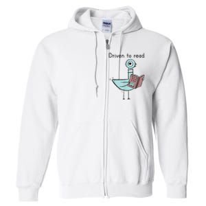 Driven To Read Pigeon Library Reading Books Readers Full Zip Hoodie