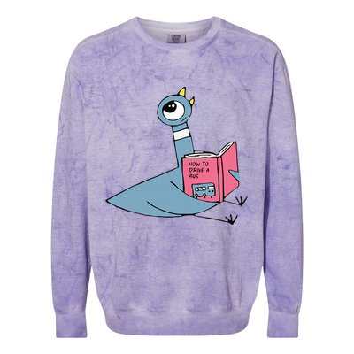 Driven To Read Pigeon Library Reading Books Reader Colorblast Crewneck Sweatshirt